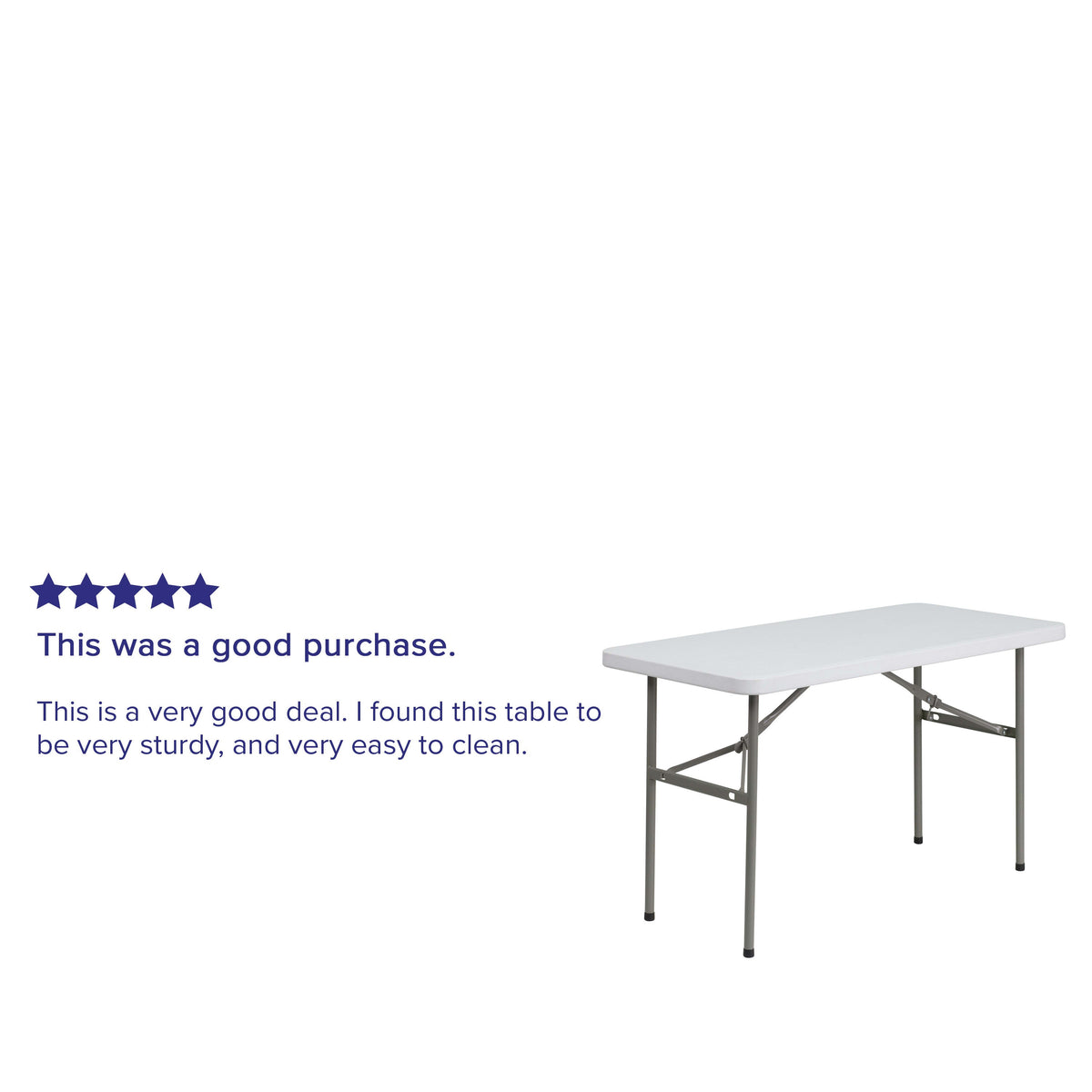FLASH 122cm Rectangular Plastic Folding Table