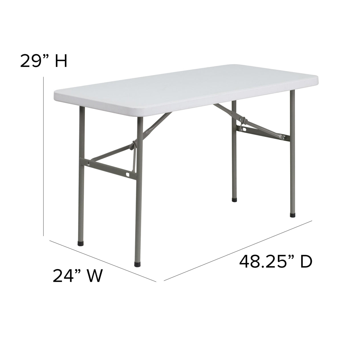 FLASH 122cm Rectangular Plastic Folding Table