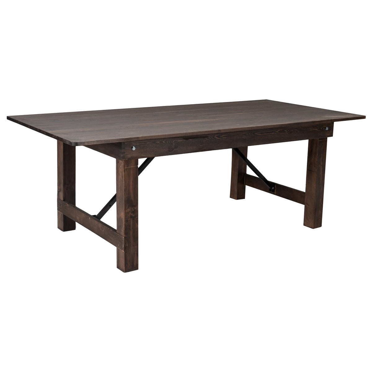 FLASH HERCULES Series Rectangular Solid Pine Folding Farm Table 213.4x101.6cm
