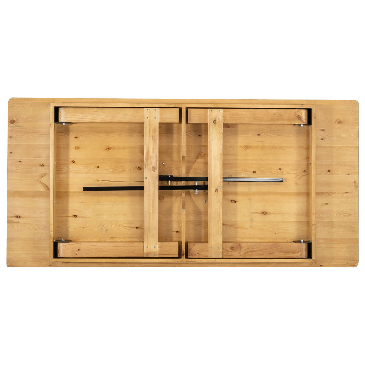 FLASH HERCULES Series Rectangular Solid Pine Folding Farm Table 213.4x101.6cm