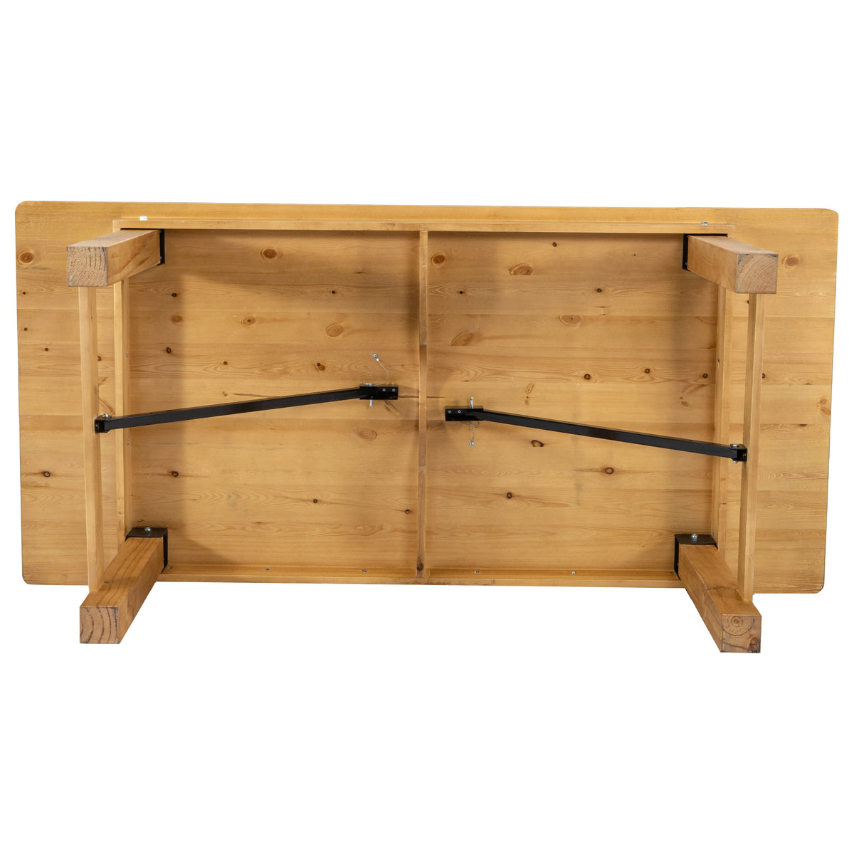 FLASH HERCULES Series Rectangular Solid Pine Folding Farm Table 213.4x101.6cm