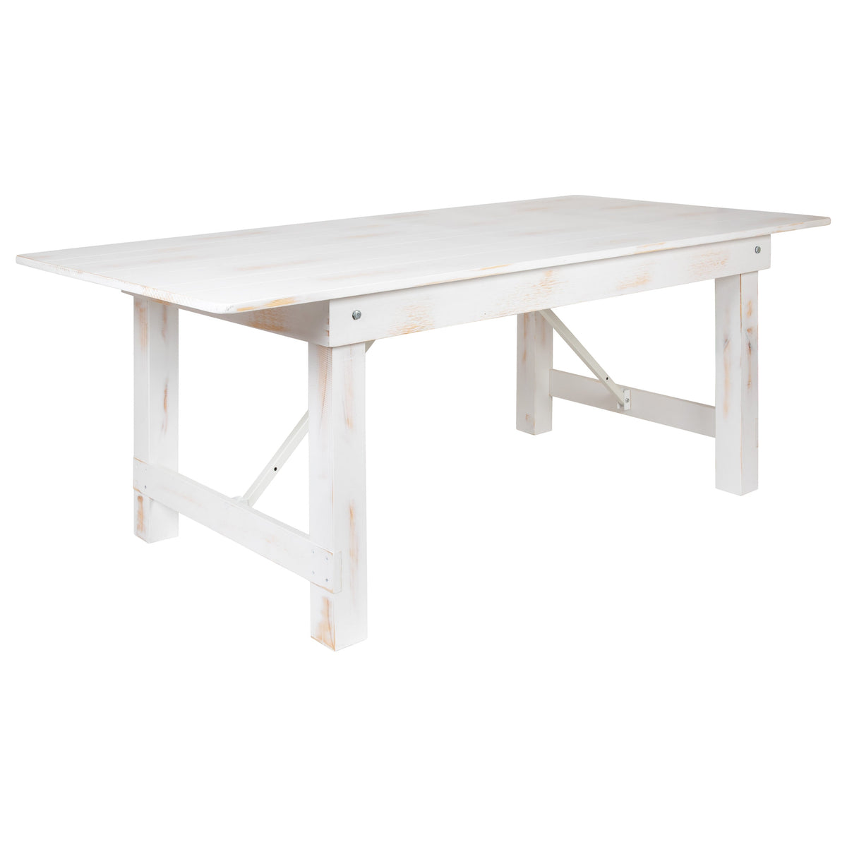 FLASH HERCULES Series Rectangular Solid Pine Folding Farm Table 213.4x101.6cm
