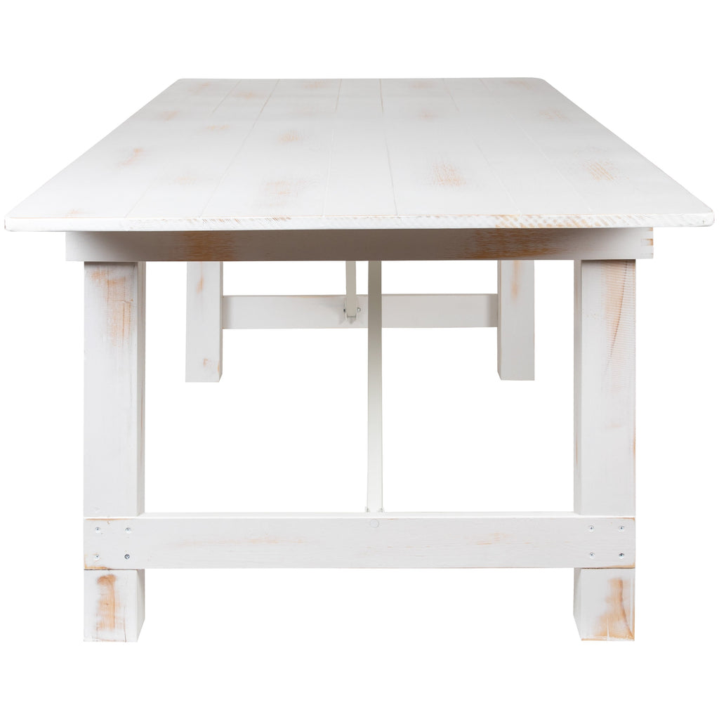 FLASH HERCULES Series Rectangular Solid Pine Folding Farm Table 213.4x101.6cm