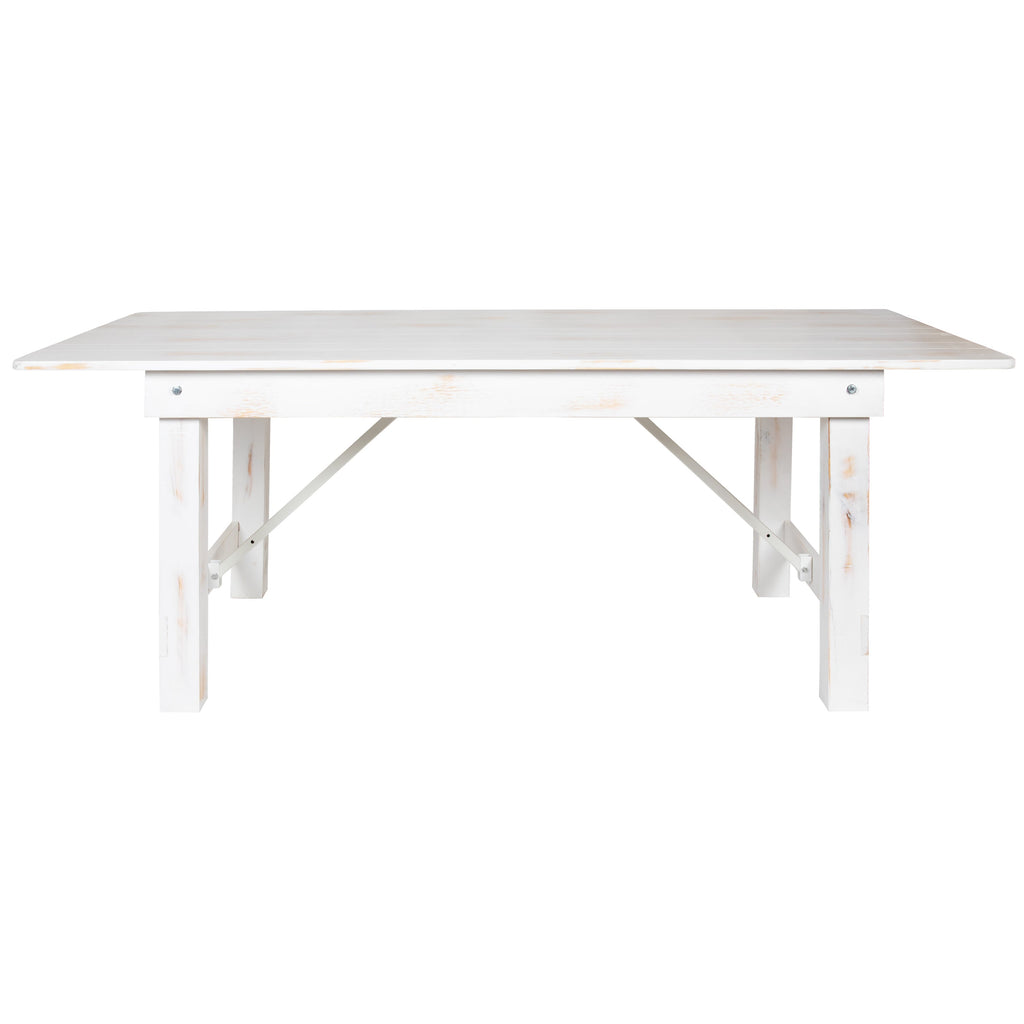 FLASH HERCULES Series Rectangular Solid Pine Folding Farm Table 213.4x101.6cm