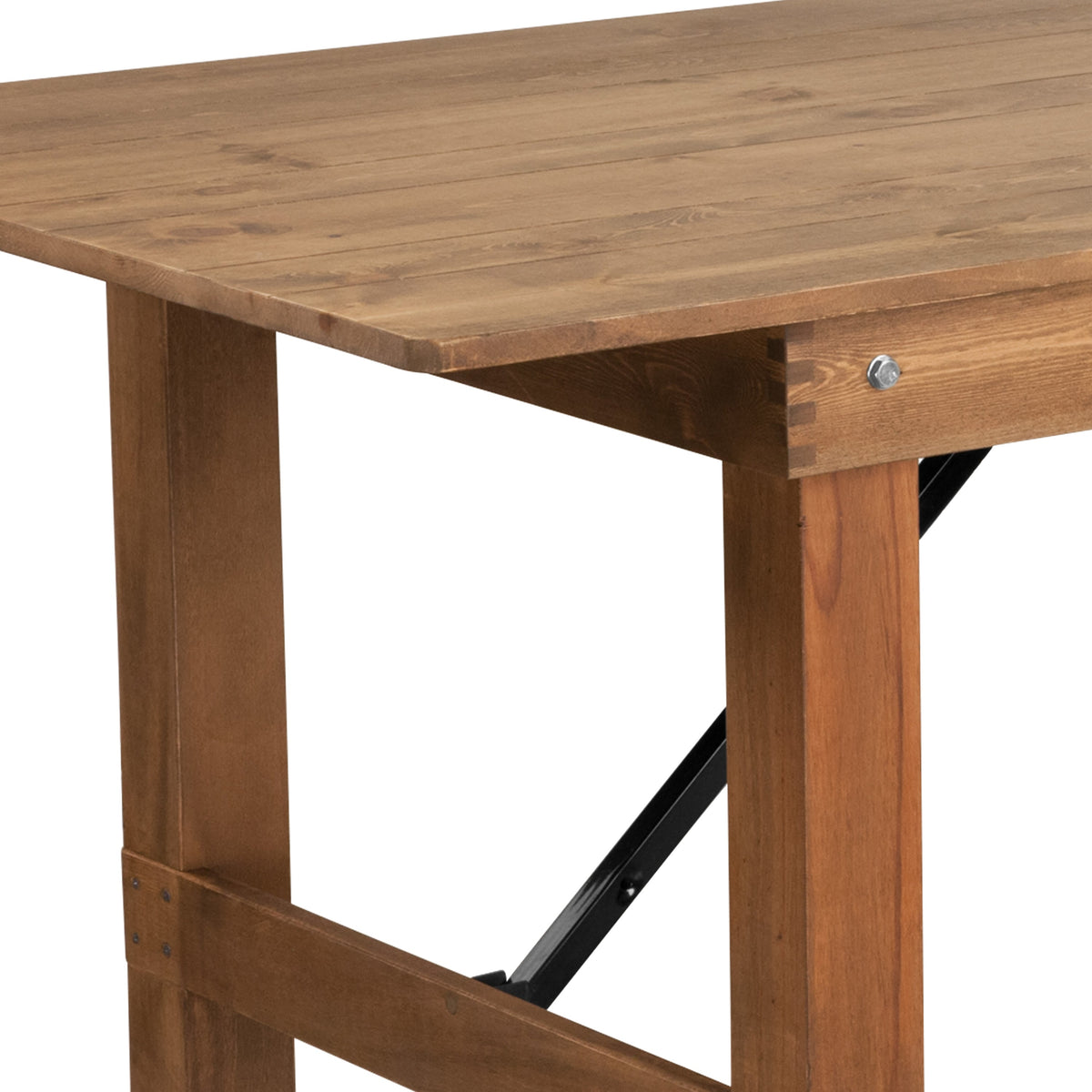 FLASH HERCULES Series Rectangular Solid Pine Folding Farm Table 213.4x101.6cm