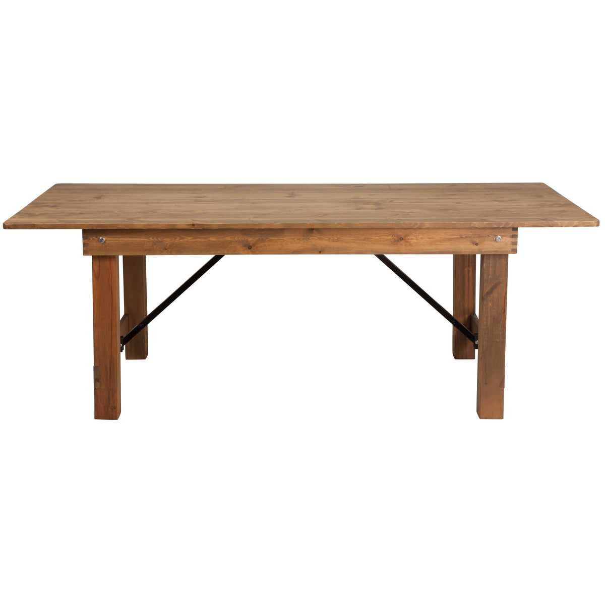 FLASH HERCULES Series Rectangular Solid Pine Folding Farm Table 213.4x101.6cm