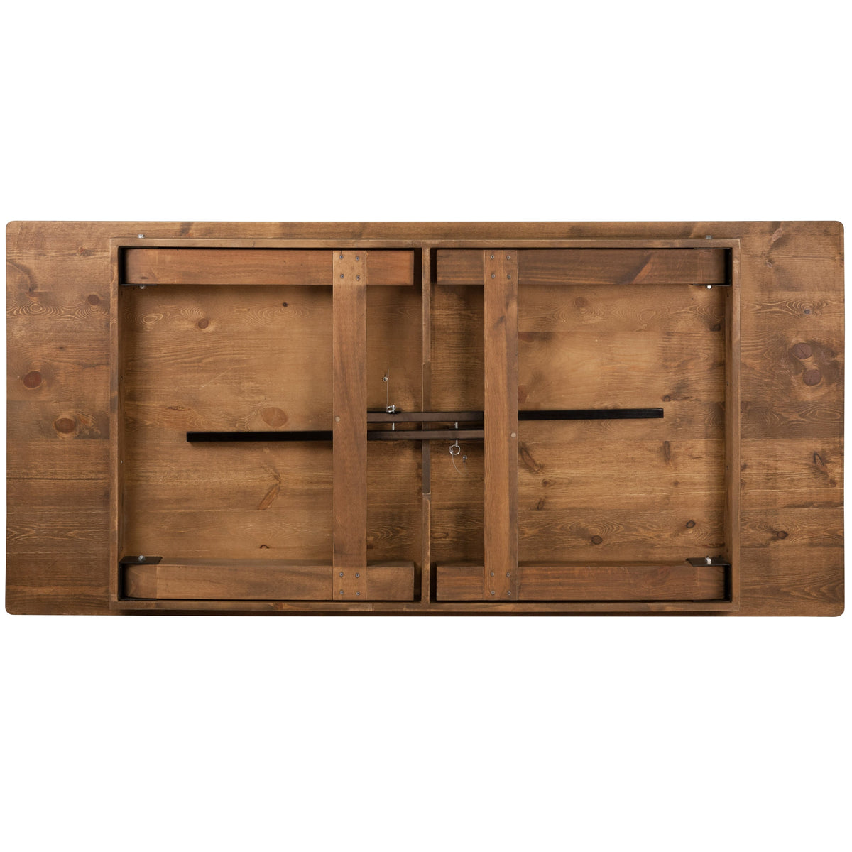 FLASH HERCULES Series Rectangular Solid Pine Folding Farm Table 213.4x101.6cm