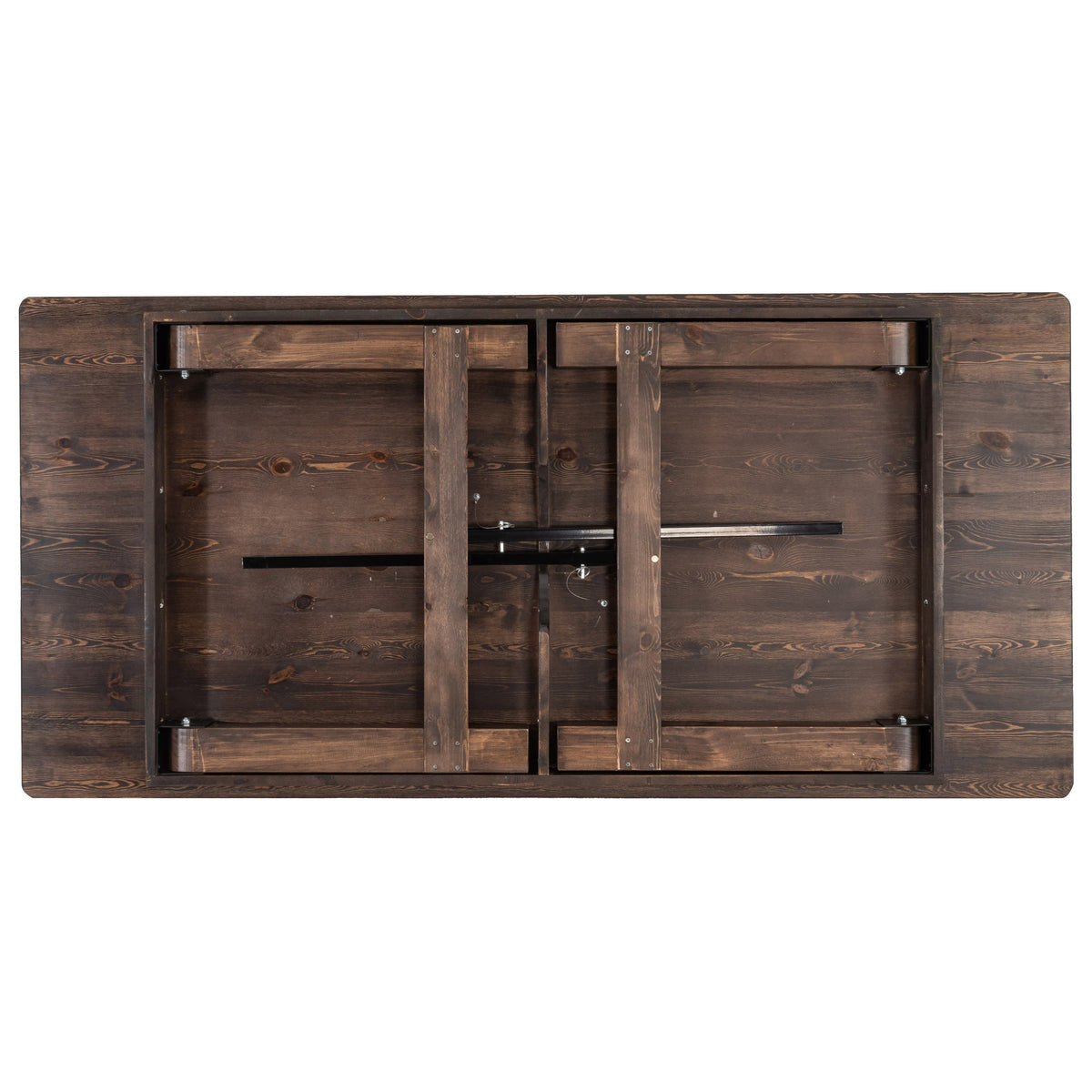 FLASH HERCULES Series Rectangular Solid Pine Folding Farm Table 213.4x101.6cm